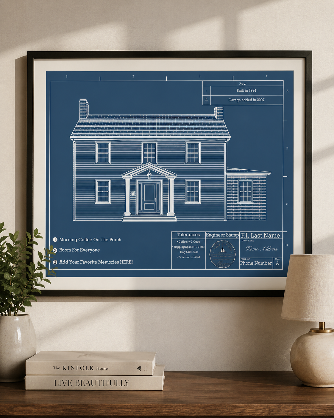 Matted Architectural Drawing