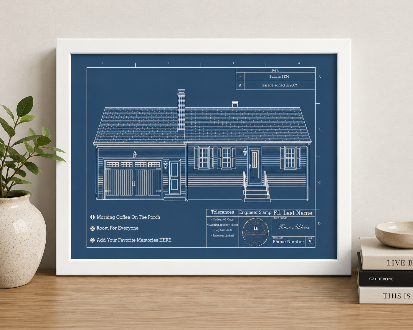 Matted Architectural Drawing